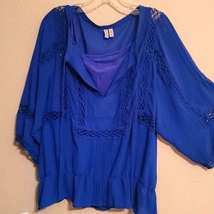 Beautiful blue boho top 💥 2 for $15